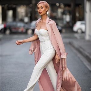 Rose-gold Duster Coat - House of CB Dupe